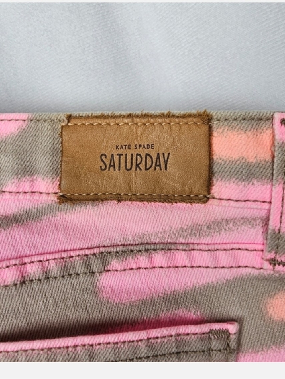 Kate Spade Saturday Jean Pink & Gray Spray Paint Abstract Design, Size 28 Skinny - Picture 5 of 9